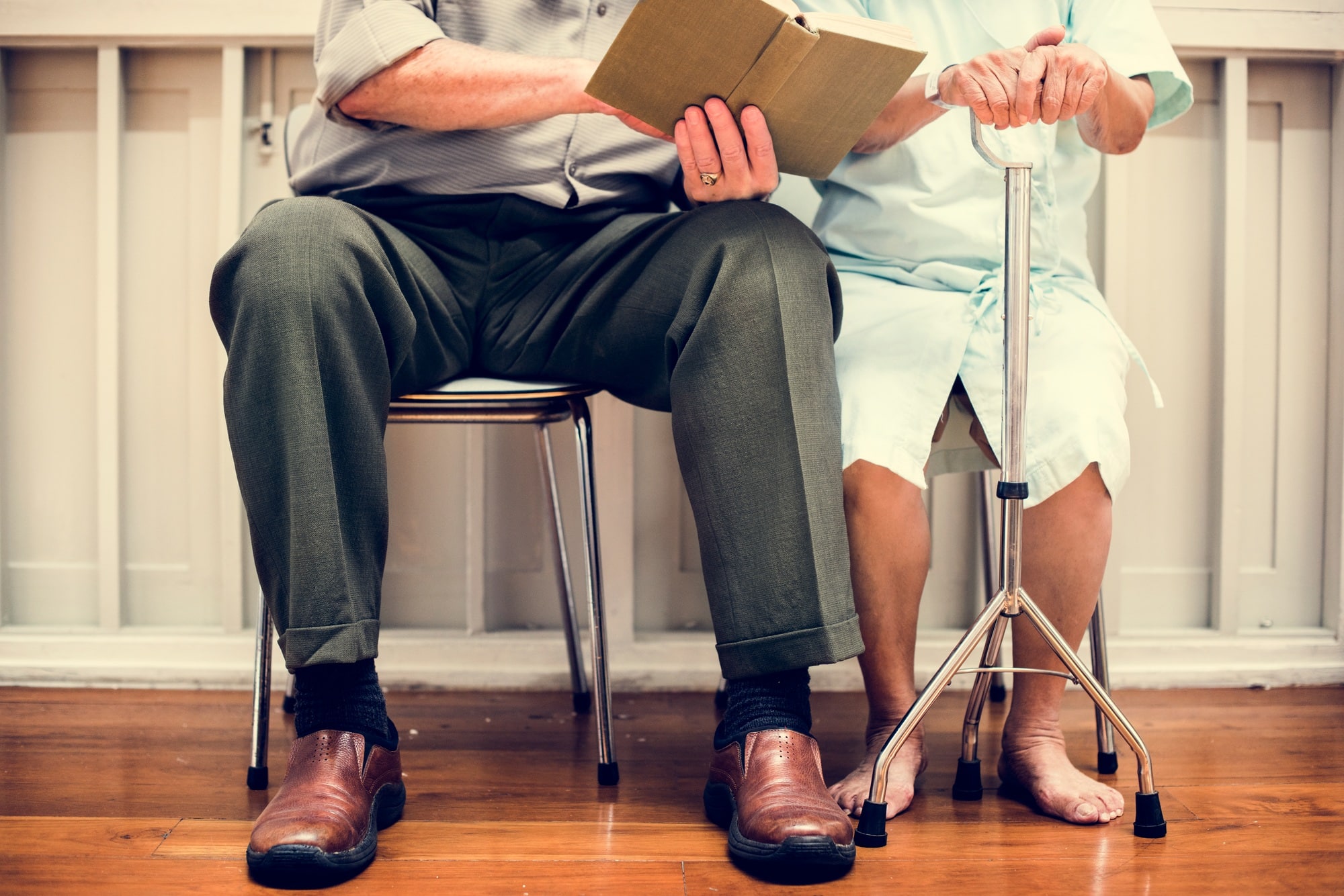 Old couple in a hospital